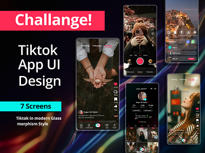 Tiktok app UI kit challange