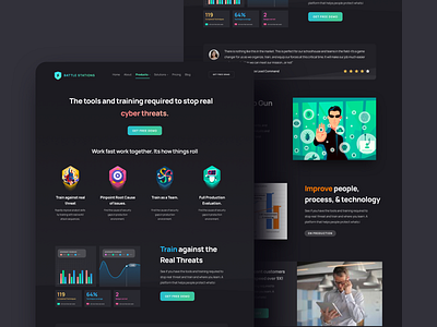 Landing page for Cybercoast coding crime cyber design firewall hacking illustration landing landingpage marketing page security tech threat ui visual design
