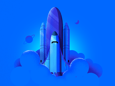 Come into my spaceship, party everyday! blue launch nasa spaceship texture vector