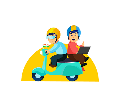 characters designed for the Referal Landing Page for Cleartax