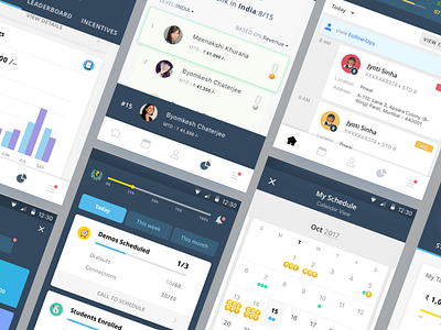 Sales App android dashboard e learning ease gamification mobile performance sales tech ui vector wireframes