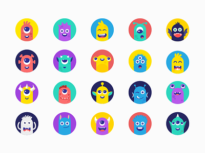 @Toppr Avatars 2018 avatar character education happy illustrator kids learning monsters vectors