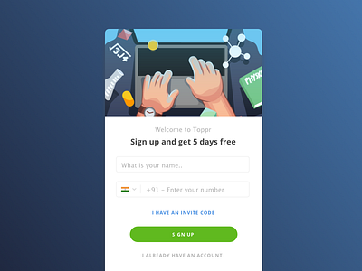 Sign Up with India's best learning app design e learning ease illustration onboarding sign up ui ux vector