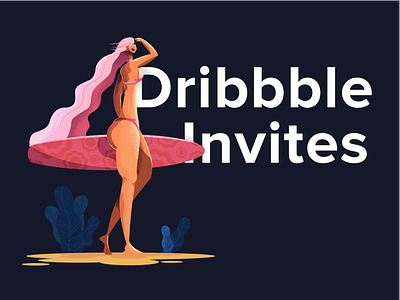 4 Dribbble Invites character community designer dirbbble illustration invitaion invite prospect vector