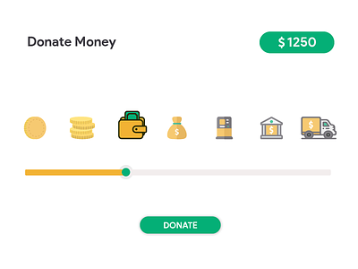 Donate Money - Price Slider Screen