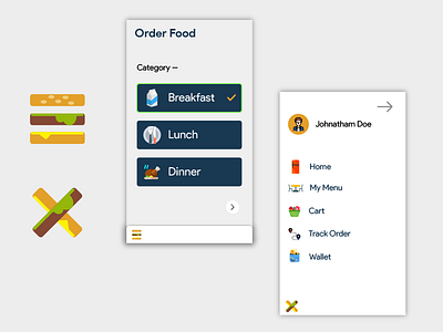 Menu Challenge - Order Food App Concept challenge food hamburger icon menu order app