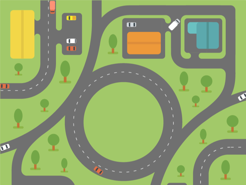 Road Map City Animation
