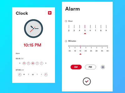 Clock App Design alarm android app clock design app ios