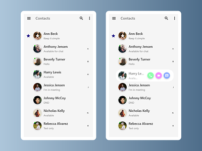 Contacts Redesign - Whatsapp android app call ios message redesign video whatsapp