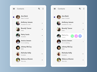 Contacts Redesign - Whatsapp android app call ios message redesign video whatsapp