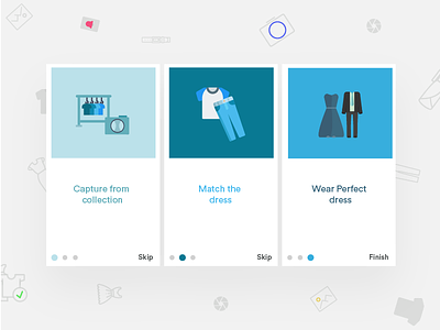 Dress Pair App - Onboarding Screens android app collection design dress illustration ios