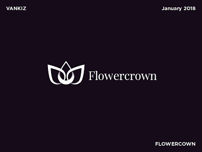 Flowercrown Logo crown decoration famine flower logo logomark symbol typography
