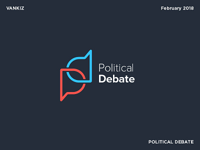 Political Debate Logo bubble debate logo logotype monogram political speech typography