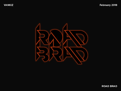Road Brad Typography custom cyber font glow logotype orange road sharp typography