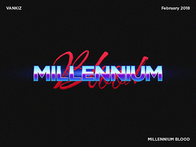 Millenium Blood 80s cyber gradient typography vhs