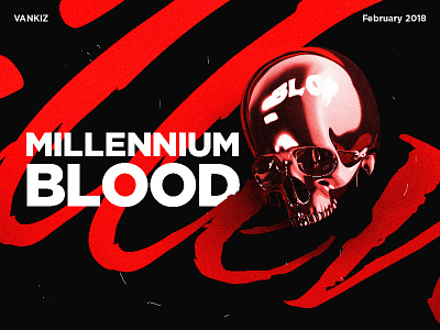 Millennium Blood 03 blood illustration red series skull typography
