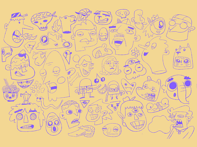 Oodles of doodles character create face faces procreate texture