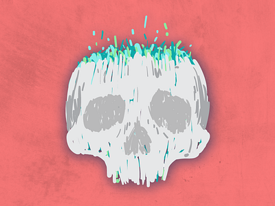 Skulls out for summer brains illustrator pink scribble skull vector