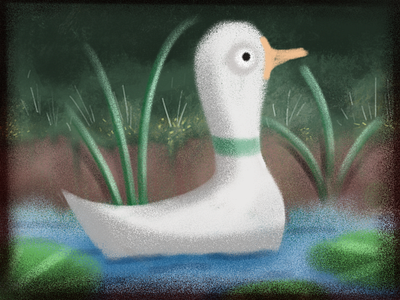 Quack quack bird brush duck illustration moody