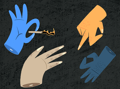 Hands On fingers flame hands iconic illustration illustrator match texture