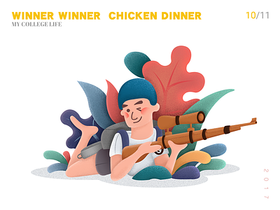 Winner winner chicken dinner battlegrounds beautiful college entertainment fairy fun game illustration life playerunknowns tale