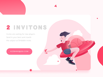 Dribbble invitation character freebies gradient icons illustration invitation invites pink ufo web