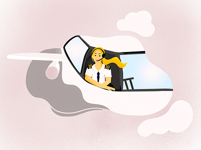The pilot 🛫 airplane digital art drawing humans illustration illustrations people pilot plane procreate woman women