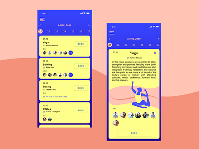 Studio App UI app app design book app charachter design design illustration iphone mobile mobile app people illustration product design sport training ui ui ux ui ux design ux vector yoga