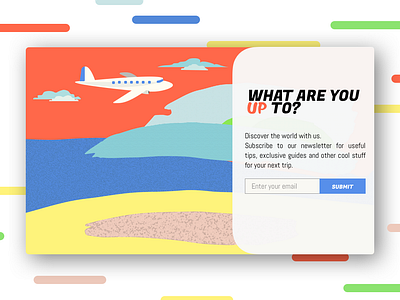 Landing Page for Newsletter adobe illustrator design email flight flights illustraion landing page newsletter plane sign in sign in form sign up submit travel trips ux ui ux web web web design website