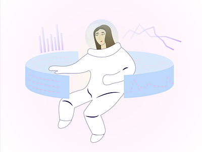 Data Visualization astronaut charts data design graphs illustration information information design space user research vector visual woman woman illustration