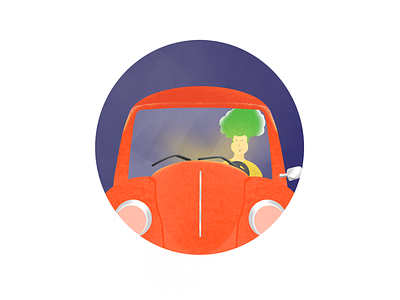 Car beetle art beetle car digital art digitally driving happy human illustration illustrations procreate red