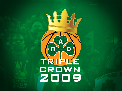 Panathinaikos B.C. - Triple Crown 2009 main logo basketball cloudarts graphic design panathinaikos bc sports design