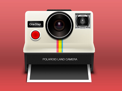 Polaroid One Step camera illustration lens onestep polaroid