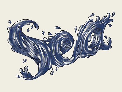 Sea lettering mug pillow sea tee typography wave