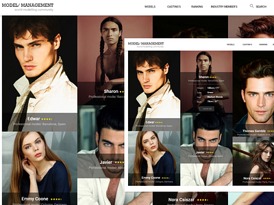 Model Management Website ux web design website