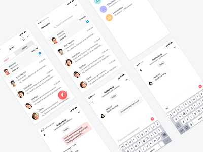 Student chat group chat high fidelity ui university ux