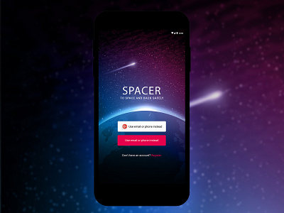 Spacer Template android app design landing page uidesign