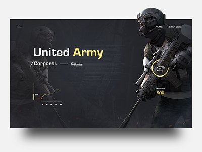 Game characters army corporal game gun soldier ui united ux web