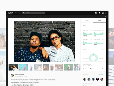 EyeEm - Sellers profiles photoview concept