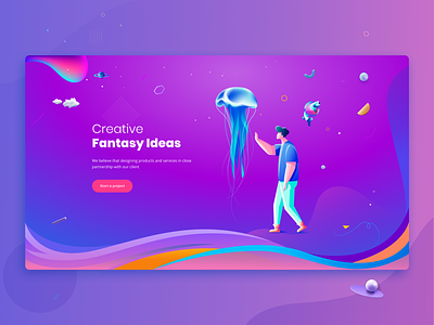 Fantasy World animation app branding creative fantasy fantasy art flat illustration inspired ui vector web