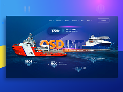 Sea Ship Banner branding creative figma flat illustration ui ux vector web website