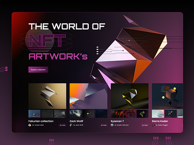 NFT Artwork's Gallery art artwork flat graphic design illustration interface nft ui ux vector web