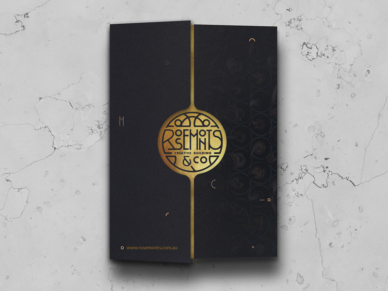 Rosemonts luxury. gold brochure graphic design