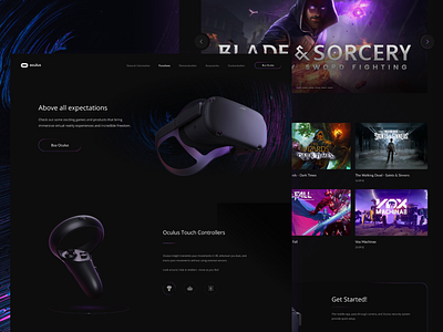 Oculus landing page