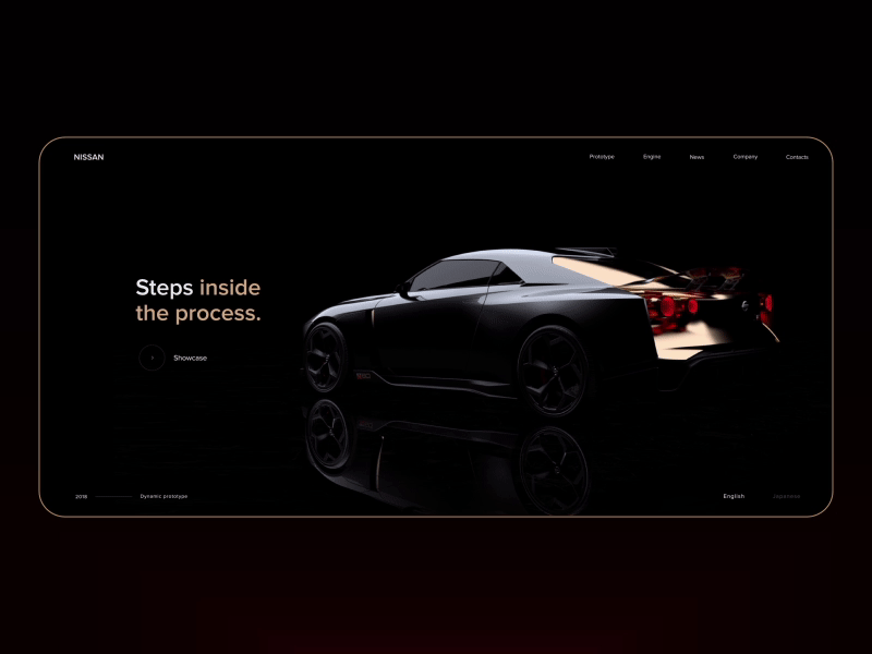 Nissan GT-R50 website animation design home page interaction interface landing page one page product page ui ux uxui web design