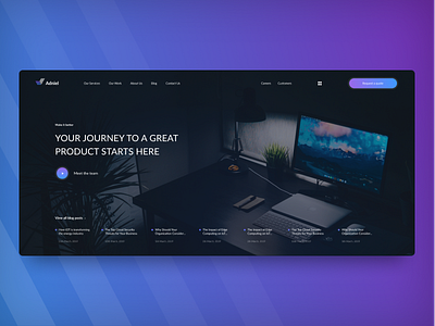 Adniel corp. Website design home page interface landing page one page product page ui uxui web design
