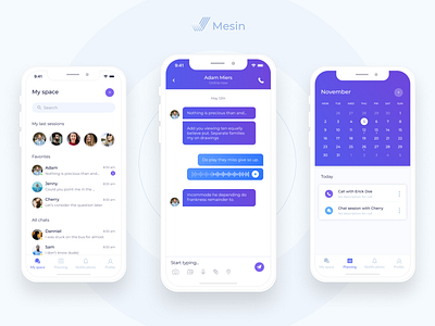 Mesin chat app (part 2) app calendar chat design interface ios message app mobile app ui ux uxui