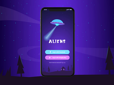 Aliance game app aliens animation design game illustration interaction login mobile app sing up ui ux vector web design