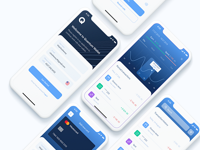 Quantum Wallet p.2 app application banking cards design graph interaction interface ios iphonex iponex login mobile mobile app product transactions ui ux uxui