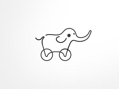 Elephant with wheels elephant illustration lines wheels